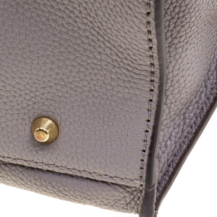 Pre Owned DKNY Grey Leather Chelsea Flap Top Handle Bag