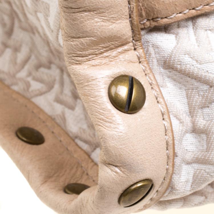 Pre Owned DKNY Beige Canvas Signature Hobo