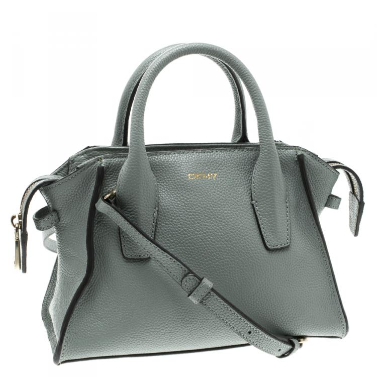 Pre Owned DKNY Powder Blue Leather Mini Chelsea Satchel