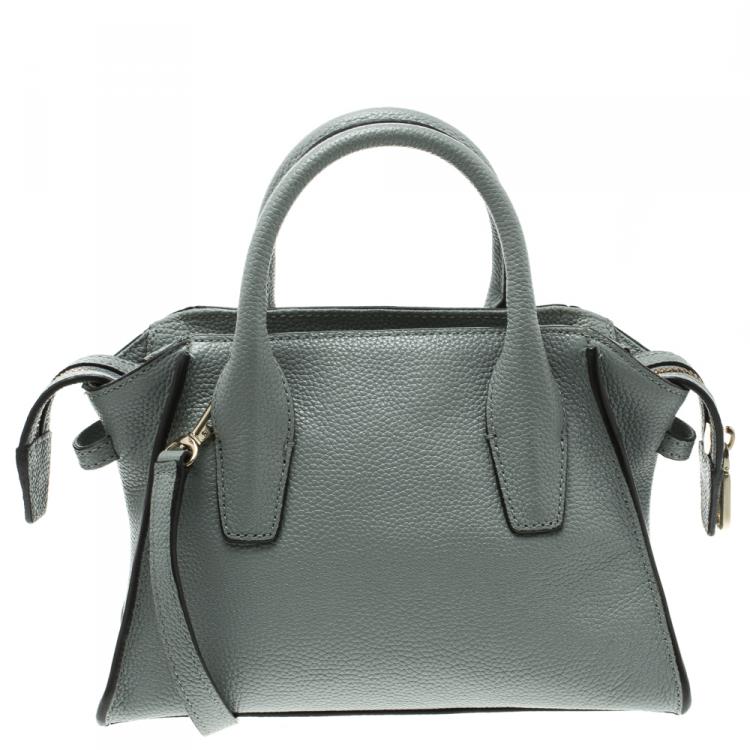 Pre Owned DKNY Powder Blue Leather Mini Chelsea Satchel