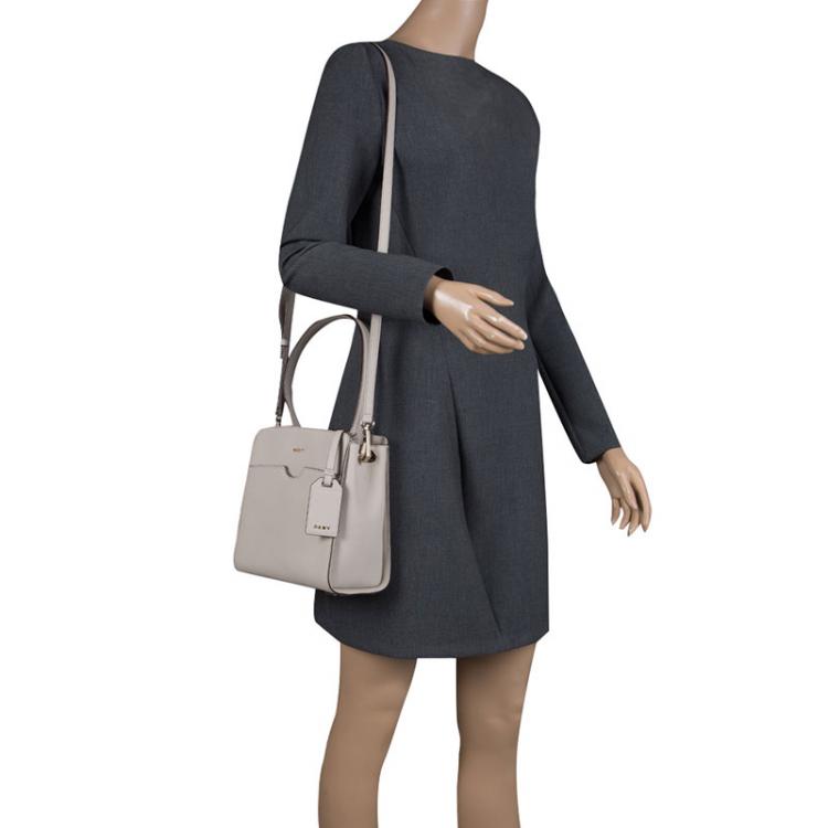 Pre Owned DKNY Beige Leather Top Handle Bag