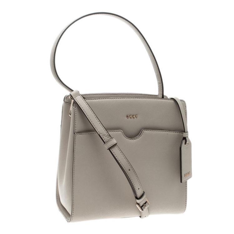 Pre Owned DKNY Beige Leather Top Handle Bag