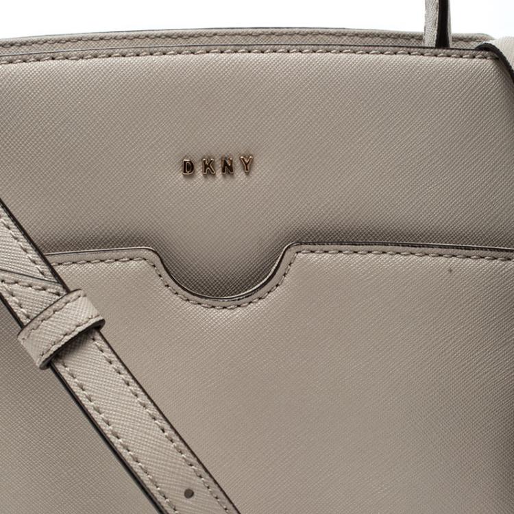 Pre Owned DKNY Beige Leather Top Handle Bag