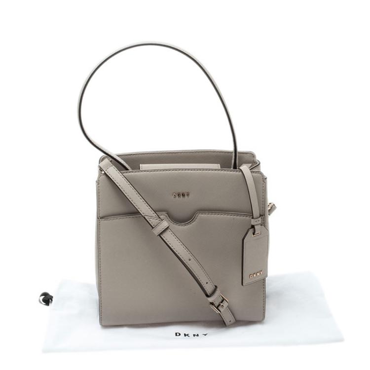 Pre Owned DKNY Beige Leather Top Handle Bag