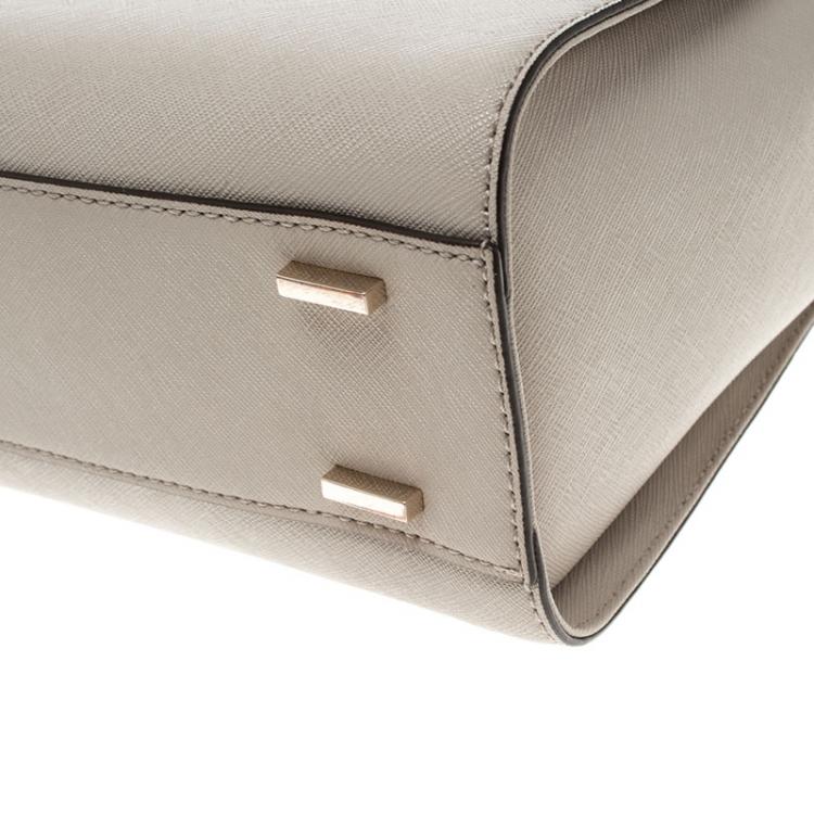 Pre Owned DKNY Beige Leather Top Handle Bag