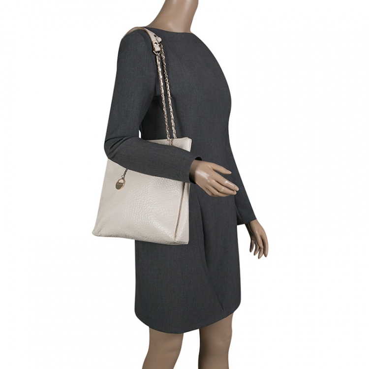 مملوكة مسبقًا Dkny Cream Leather Crossbody Bag