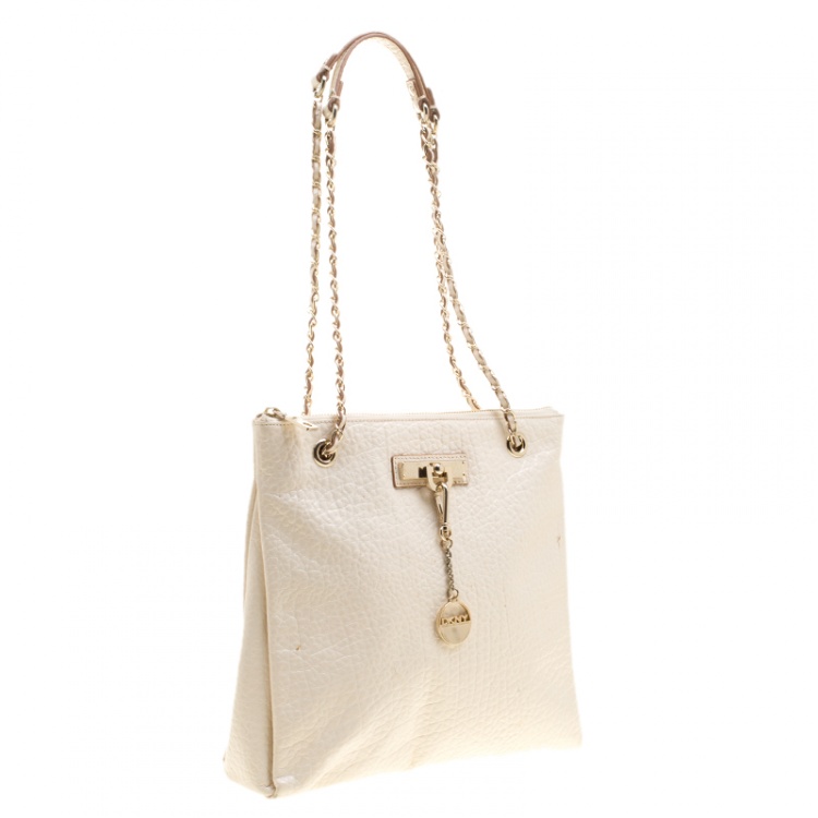 مملوكة مسبقًا Dkny Cream Leather Crossbody Bag