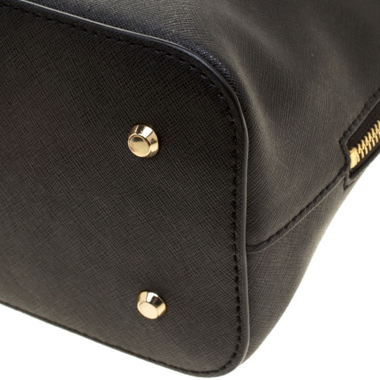Pre Owned DKNY Black Saffiano Leather Round Satchel