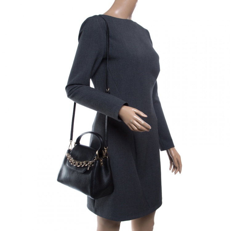 Pre Owned DKNY Black Leather Shoulder Bag