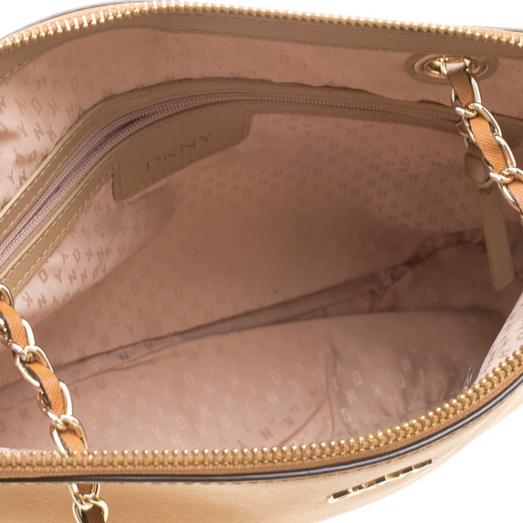 Pre Owned DKNY Brown Leather Shoulder Bag 