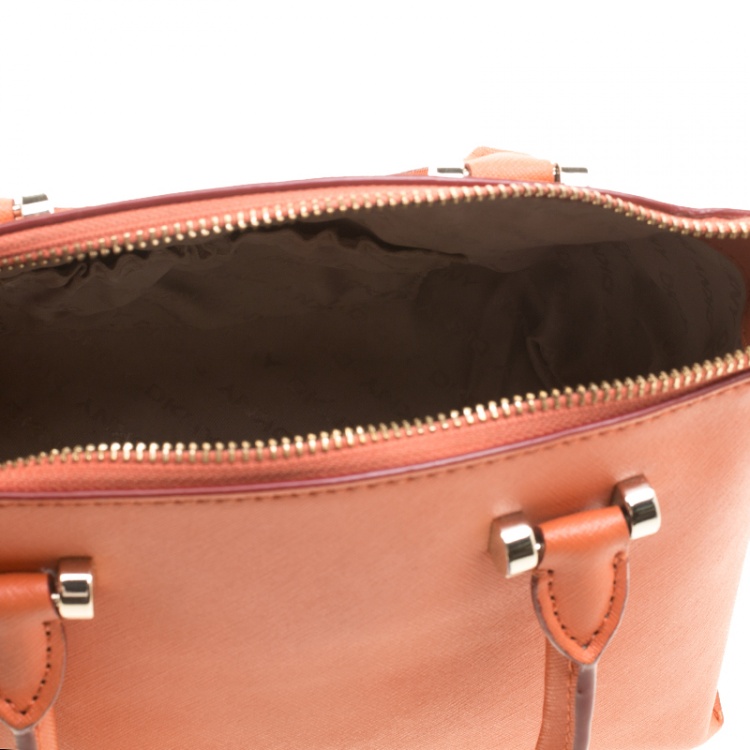 Pre Owned DKNY Orange Leather Tote