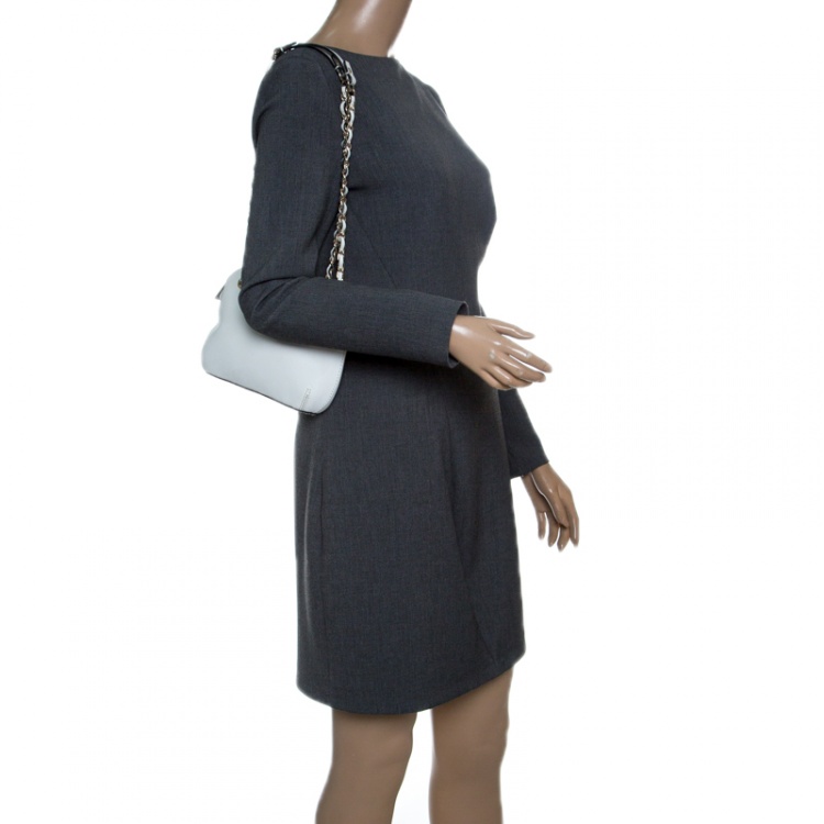 Pre Owned DKNY White Leather Shoulder Bag