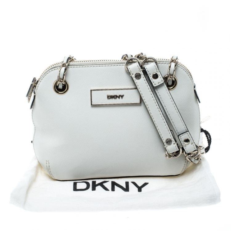 Pre Owned DKNY White Leather Shoulder Bag