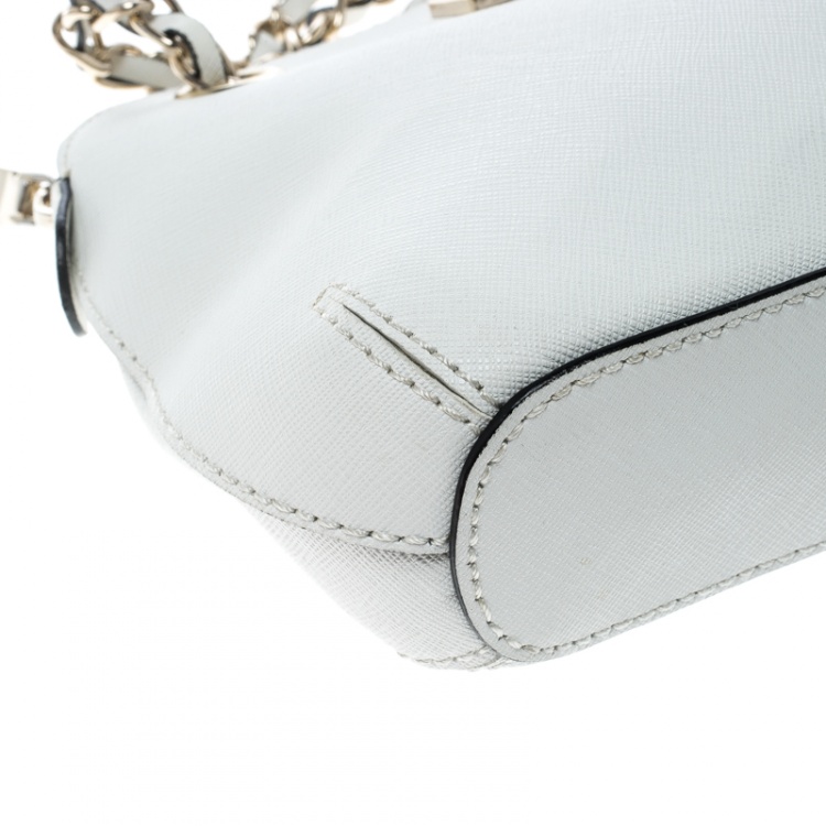 Pre Owned DKNY White Leather Shoulder Bag