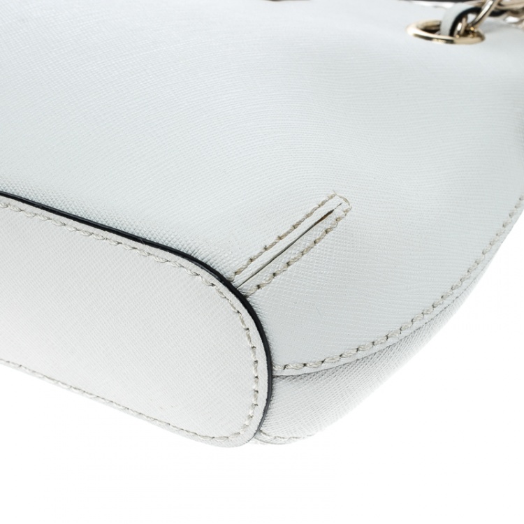 Pre Owned DKNY White Leather Shoulder Bag