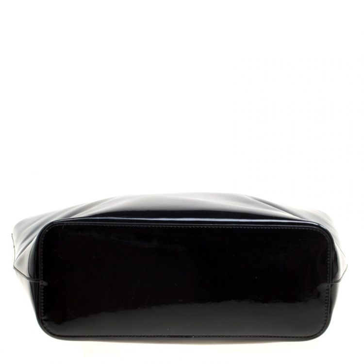 Pre Owned DKNY Black Patent Leather Shopper Tote