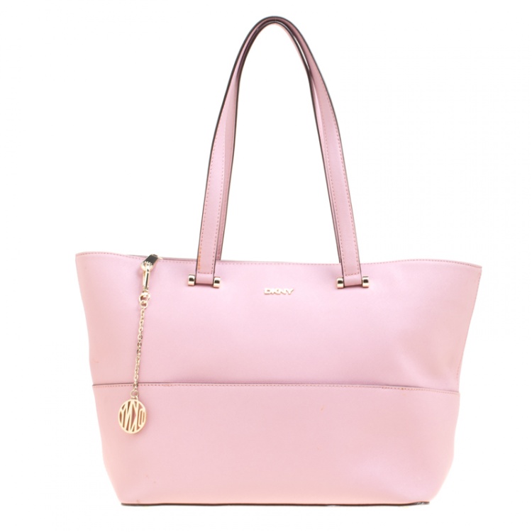 مملوكة مسبقًا DKNY Pink Saffiano Leather Bryant Park Shopper Tote