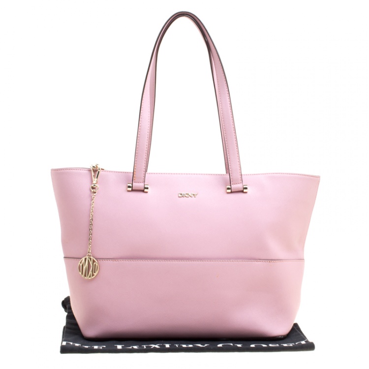 مملوكة مسبقًا DKNY Pink Saffiano Leather Bryant Park Shopper Tote