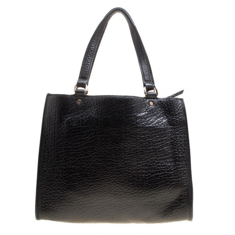 مملوكة مسبقًا DKNY Black Grain Leather Beekman French Tote