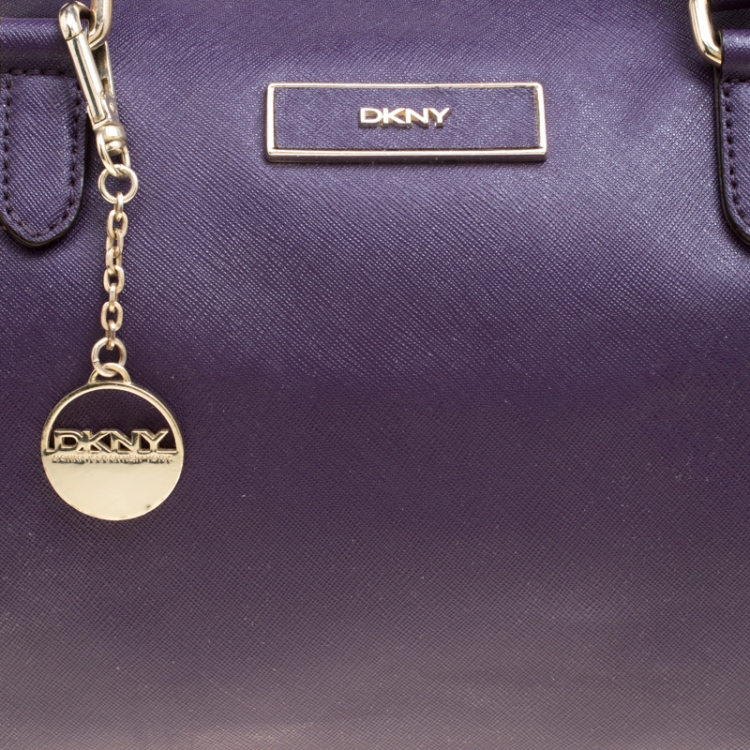 Pre Owned DKNY Purple  Leather Satchel