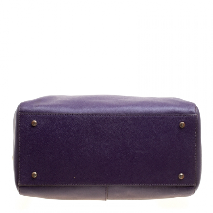Pre Owned DKNY Purple  Leather Satchel