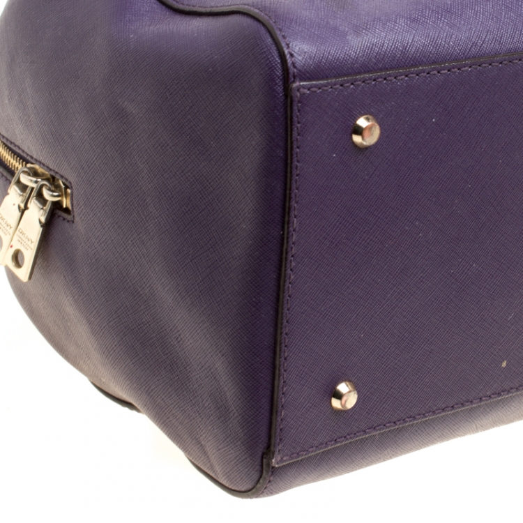 Pre Owned DKNY Purple  Leather Satchel