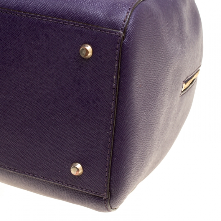 Pre Owned DKNY Purple  Leather Satchel