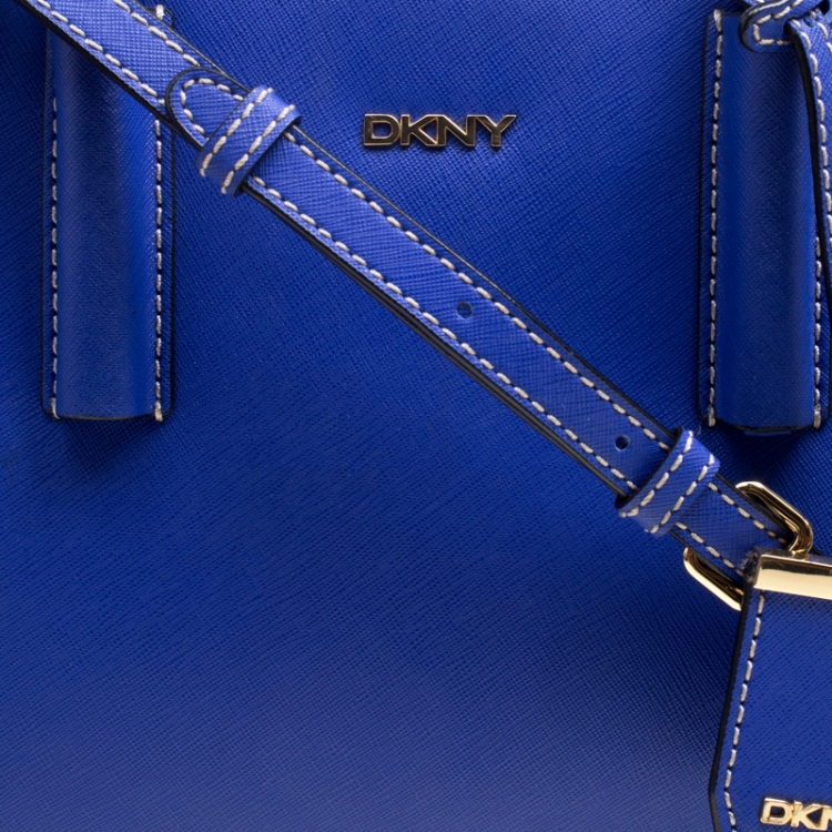 Pre Owned DKNY Blue Leather Top Handle Bag