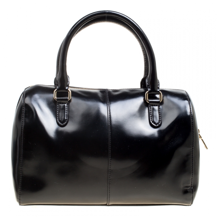 Pre Owned Dkny Black Leather Top Handle Shoulder Bag