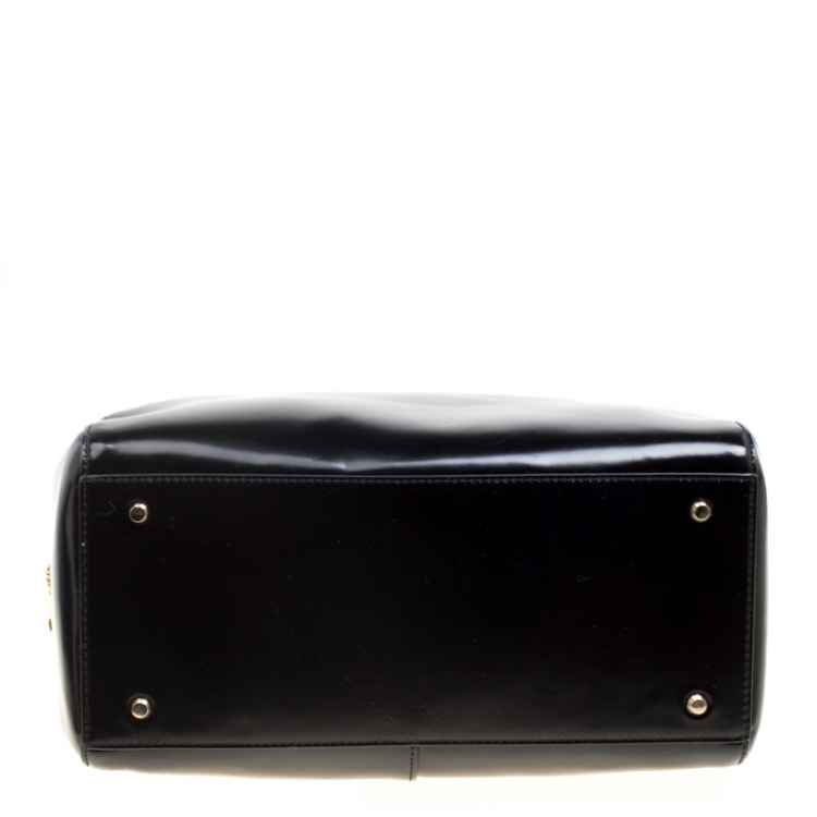 Pre Owned Dkny Black Leather Top Handle Shoulder Bag