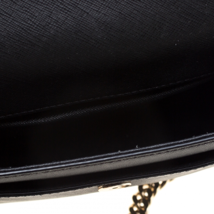 Pre Owned DKNY Black Saffiano Leather Mini Bryant Park Crossbody Bag  