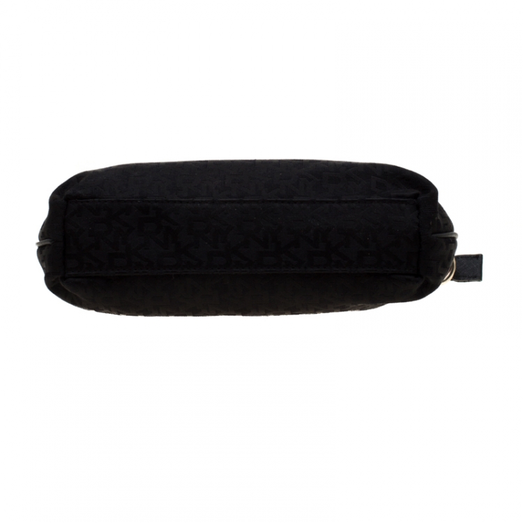 Pre Owned DKNY Black Signature Canvas Crossbody Bag