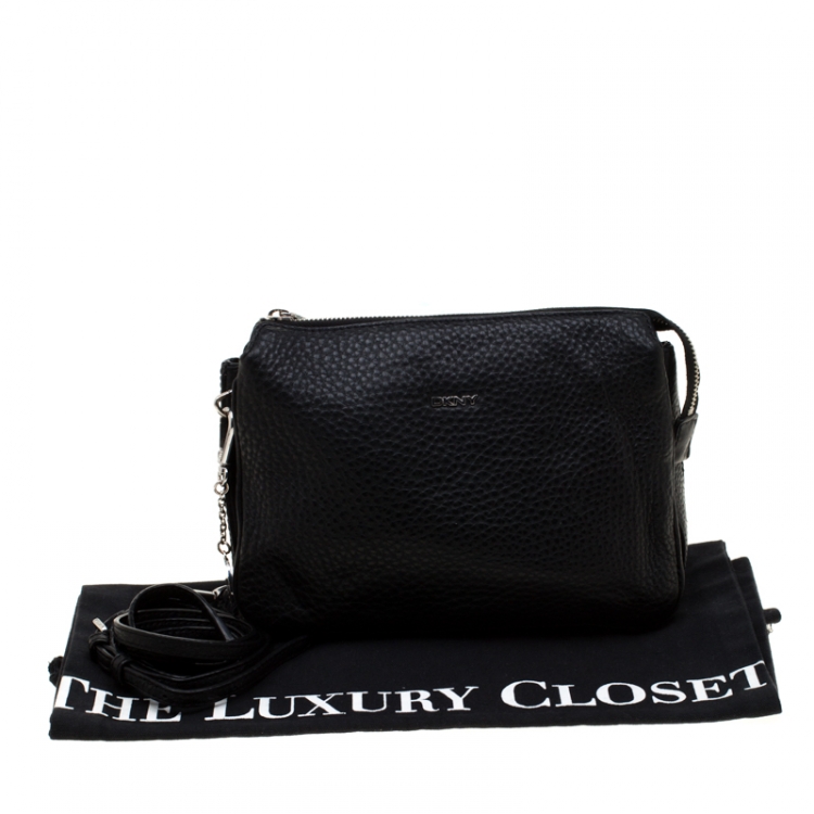 Pre Owned DKNY Black Leather Crossbody Bag