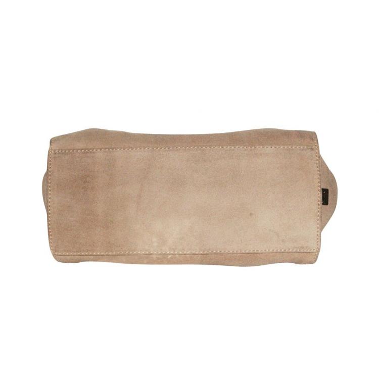 Pre Owned DKNY Beige Camel Suede Leather Everyday Bag
