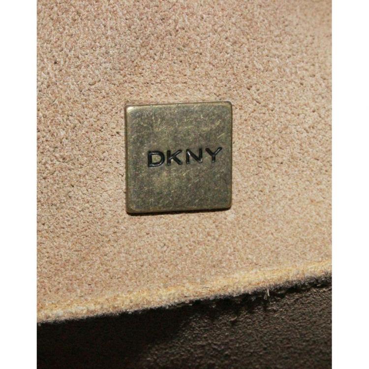 Pre Owned DKNY Beige Camel Suede Leather Everyday Bag