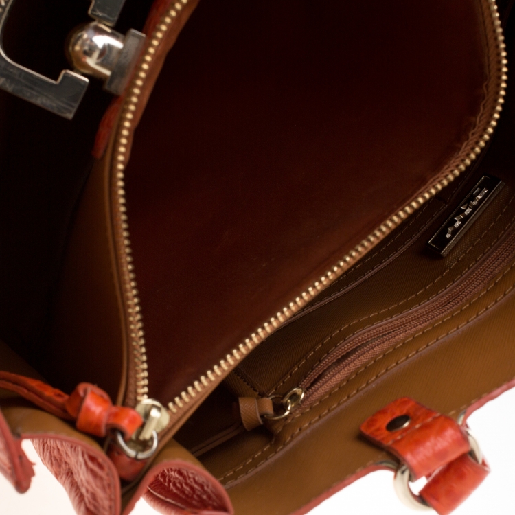 مملوكة مسبقًا DKNY Orange Leather Tote