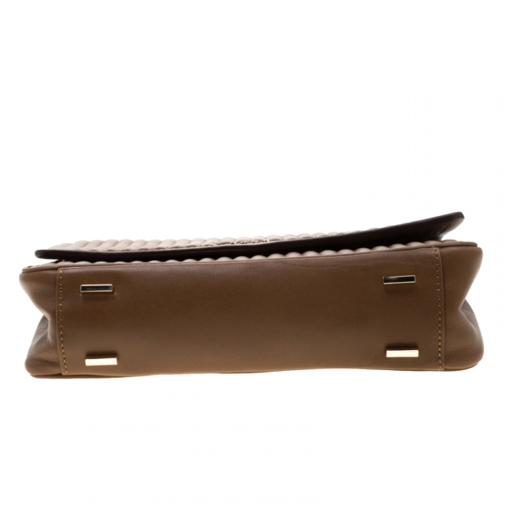 Pre Owned DKNY Brown Quilted Leather Gansevoort Crossbody Bag
