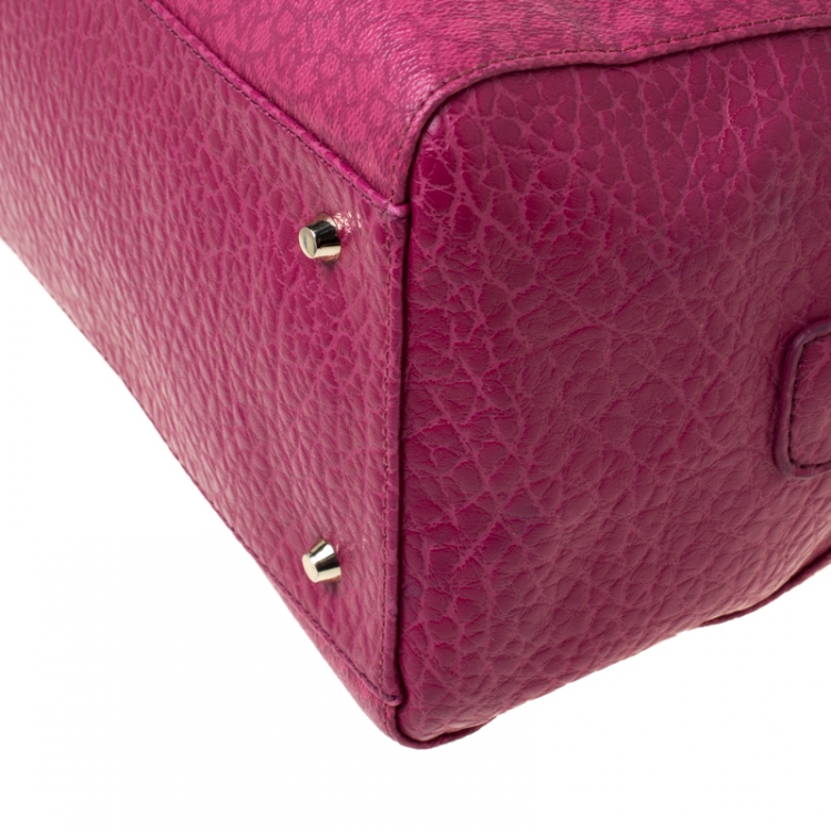 Pre Owned DKNY Pink Monogram Canvas Boston Bag