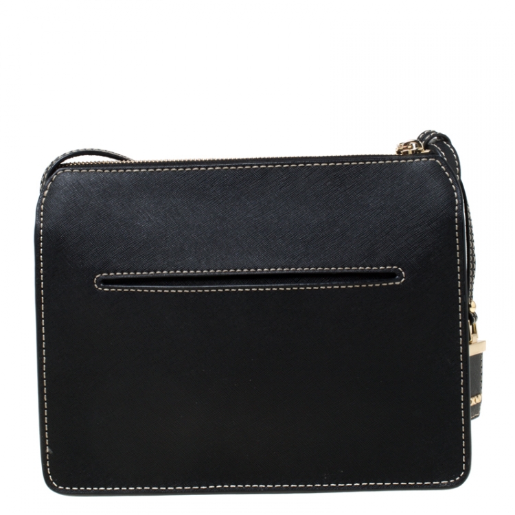 Pre Owned Dkny Black Saffiano Leather Crossbody Bag