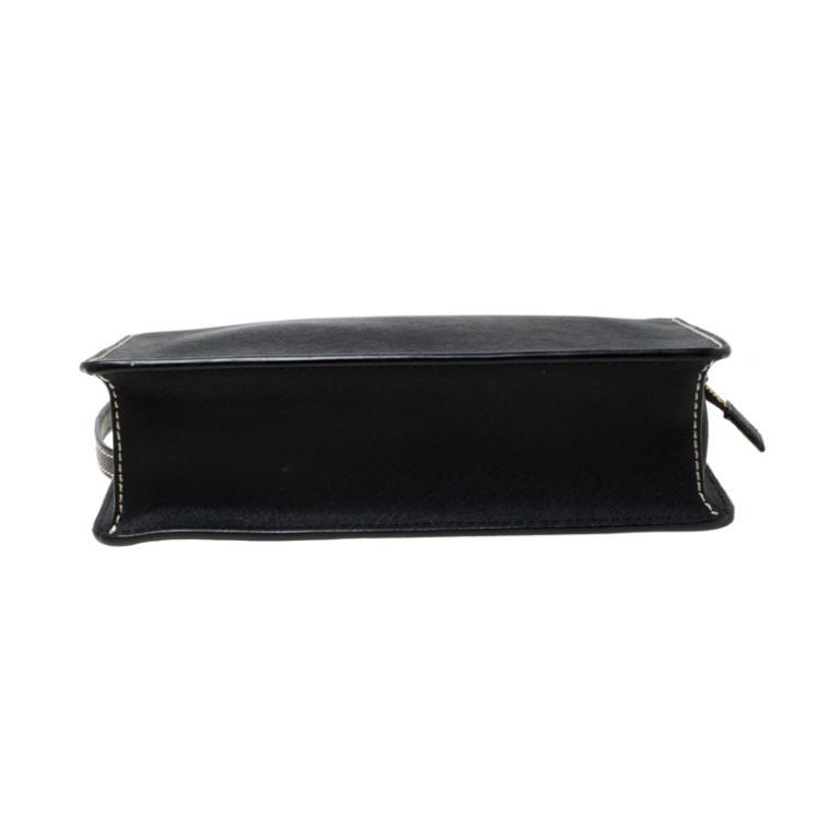 Pre Owned Dkny Black Saffiano Leather Crossbody Bag