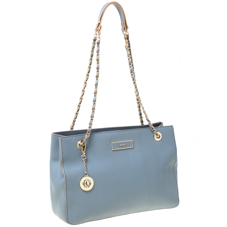 Pre Owned DKNY Ash Grey Leather Bryant Park Tote