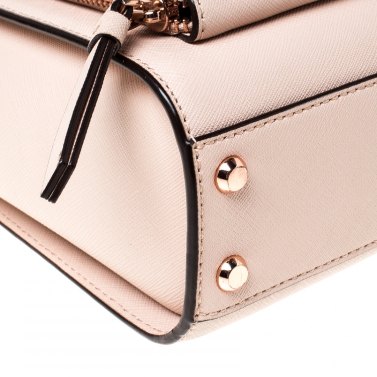Pre Owned DKNY Pink Leather Bryant Park Pocket Crossbody Bag  