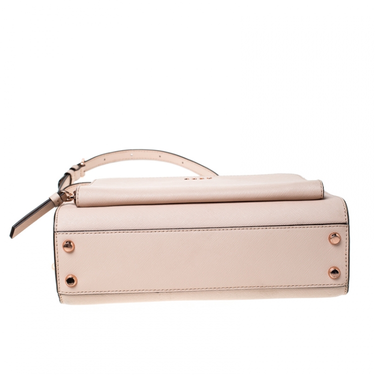 Pre Owned DKNY Pink Leather Bryant Park Pocket Crossbody Bag  