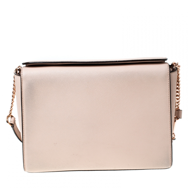 Pre Owned DKNY Pink Leather Bryant Park Pocket Crossbody Bag  