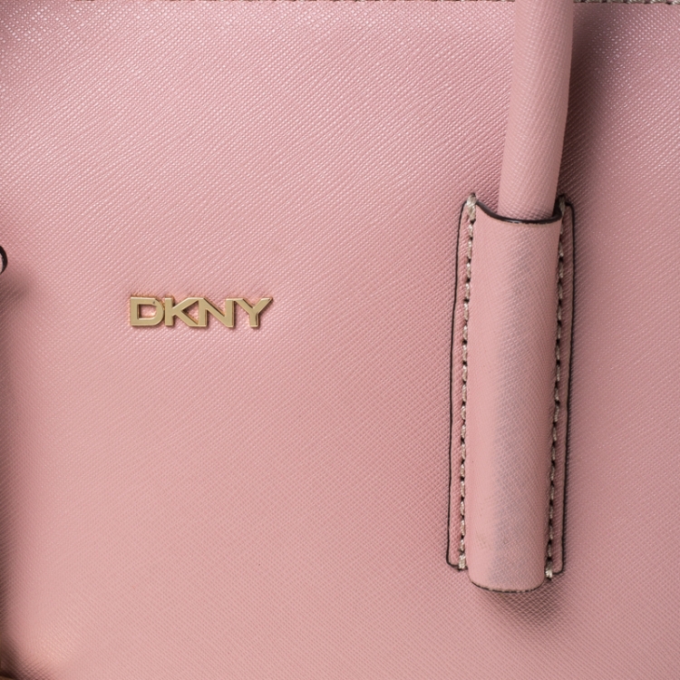 Pre Owned DKNY Pink Saffiano Leather Satchel