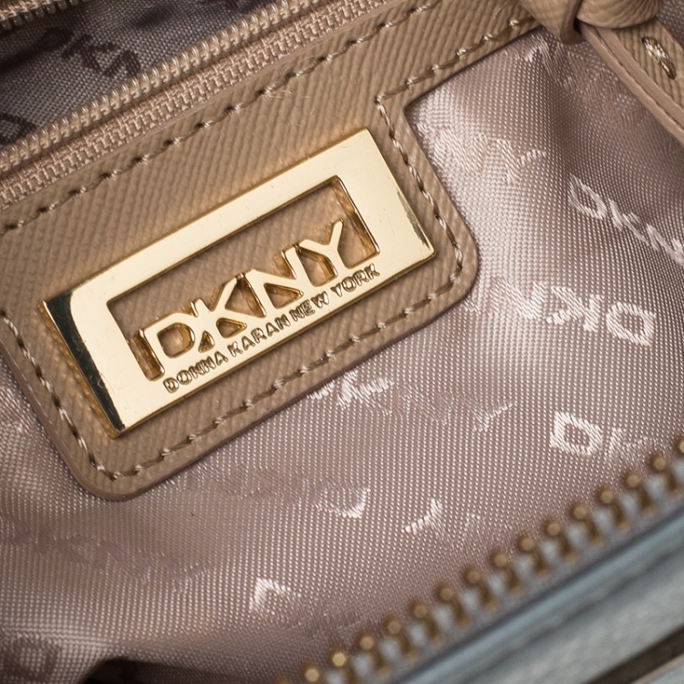 Pre Owned DKNY Grey Leather Shoulder Bag 