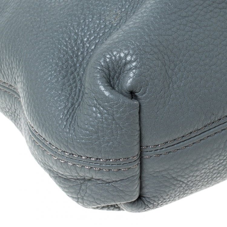 Pre Owned DKNY Grey Leather Shoulder Bag 
