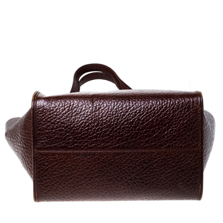 Pre Owned DKNY Copper Leather Courtney Shopper Tote