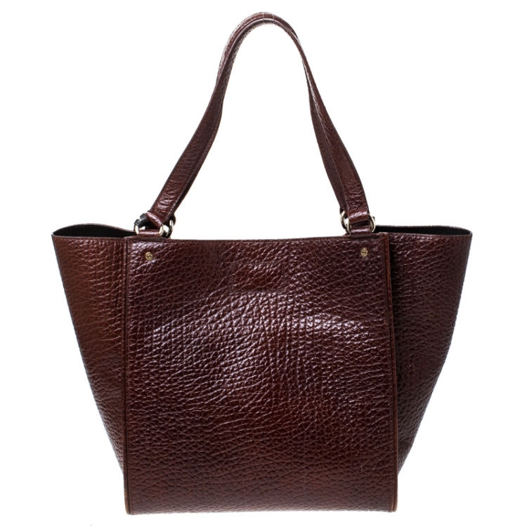 Pre Owned DKNY Copper Leather Courtney Shopper Tote
