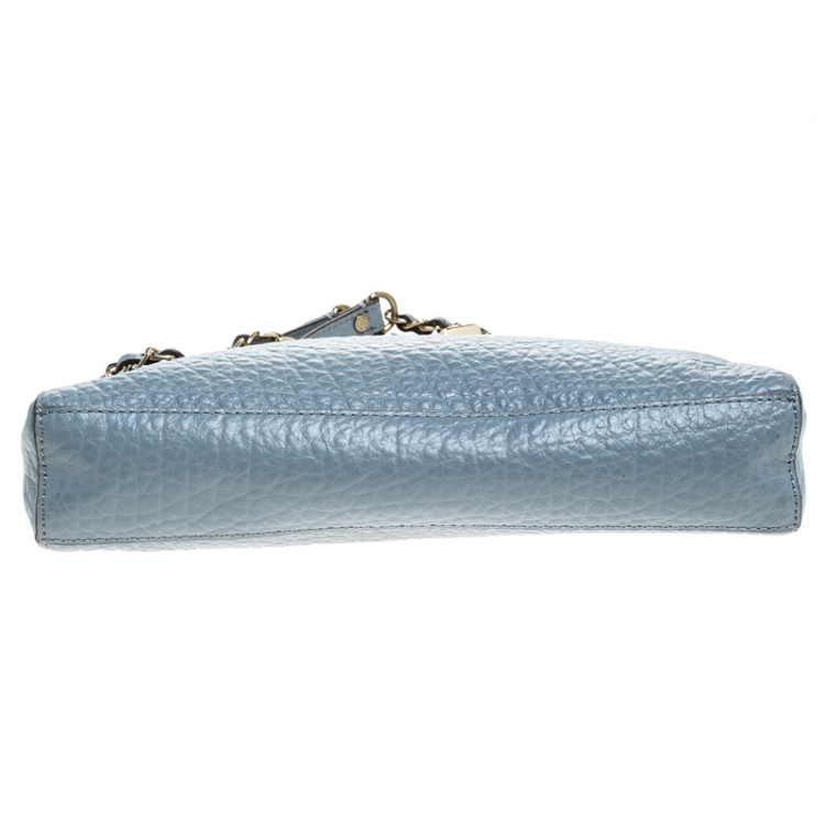 مملوكة مسبقًا DKNY Light Blue Leather Padlock Chain Shoulder Bag